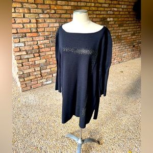 Escada black blouse with fun sheer panel!  EU size 44 Black